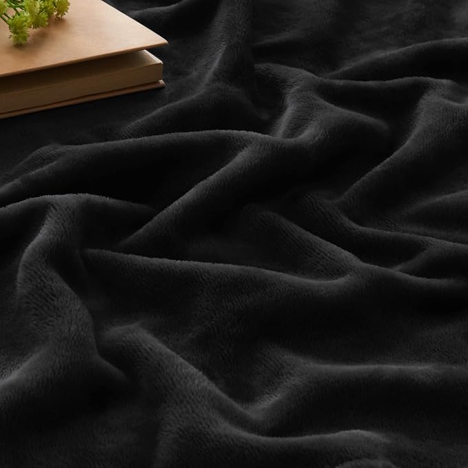 BEDELITE Fleece Blanket Soft Plush Twin Size Blanket Black 60"x80" | Ultra Soft - Image 3