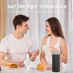 Electric Milk Frother, 4-in-1 Milk Steamer and Frother, 8.1oz/240ml Automatic Warm and Cold Foam Maker, Auto Shut-Off Frother for Coffee, Latte, Cappuccino, Macchiato(Black)