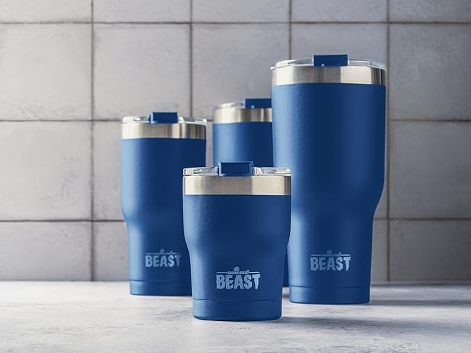 Beast 30 oz Tumbler Stainless Steel Vacuum Insulated Coffee Ice Cup Double Wall Travel Flask (Royal Blue)