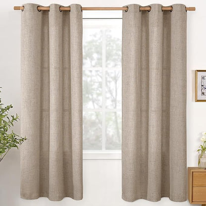 YoungsTex Dark Oatmeal Linen Semi Sheer Curtains 72 Inch Length by YoungsTex