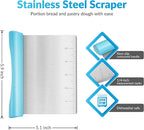 Rainspire Bench Scraper, Stainless Steel Dough Scraper, Pastry Scraper, Pizza and Dough Cutter Multi-Purpose Scraper/Chopper, Pizza Cutter Food Chopper Baking Supplies Kitchen Gadgets, Blue