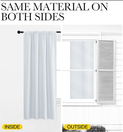 NICETOWN Greyish White Bedroom Curtain Panels - Image 6
