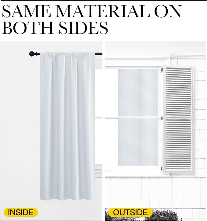 NICETOWN Greyish White Window Curtain Panels - Image 7