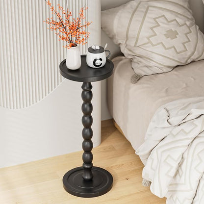 Rubber Wood‌ Small Side Table, Solid Wood‌ Round End Tables - Image 8