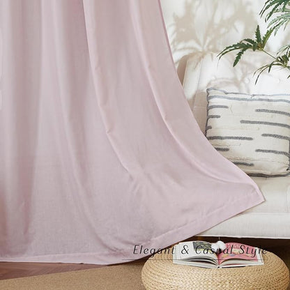 NICETOWN Blush Pink Linen Curtains - Image 2