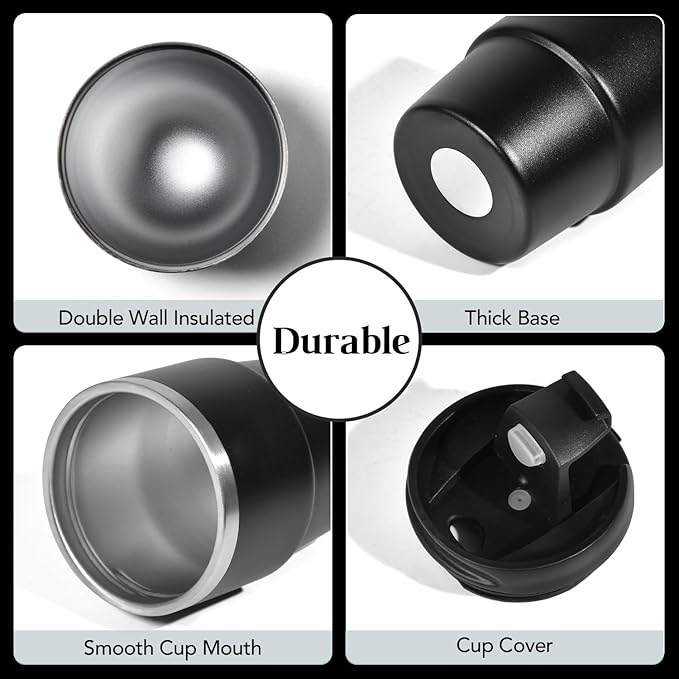 6oz Vacuum Insulated Espresso Cup Set of 2, Espresso Shot Cup for Coffee, Double Wall Stainless Steel Mini Tumbler Shot Glasses with Lid
