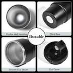 6oz Vacuum Insulated Espresso Cup Set of 2, Espresso Shot Cup for Coffee, Double Wall Stainless Steel Mini Tumbler Shot Glasses with Lid