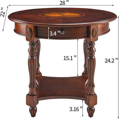 PADMA HOUSE Solid Wood Oval End Table - Image 2
