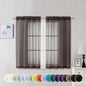 Chyhomenyc Chocolate Brown Sheer Curtains 45 Inch Long 2 Panels, Light by Chyhomenyc