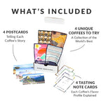 Atlas Coffee Club World of Coffee Discovery Set - Gourmet Coffee Gift Sampler - 4-Pack Variety Box of the World’s Best Single Origin Coffees - Freshly Ground Coffee