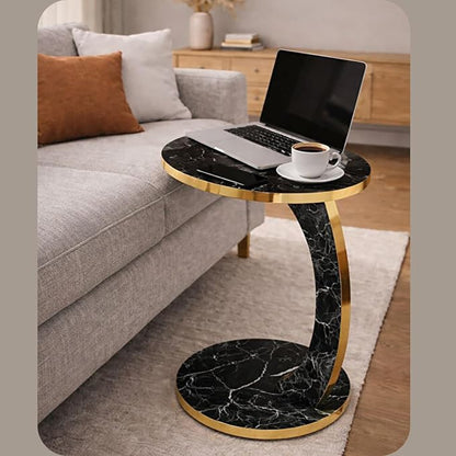Luxury C Shaped Golden Effect Side Table - Image 7