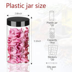 Plastic Jars with Lids 20Pcs 14 oz Clear Plastic Slime Storage Jars Containers with Airtight Leak Proof Black Plastic Screw On Lids Cylinder Clear Round Jar Food Grade Durable PET Jar