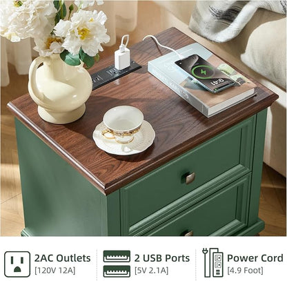SAVOR LIFE Farmhouse Nightstand Set of 2 - Image 6