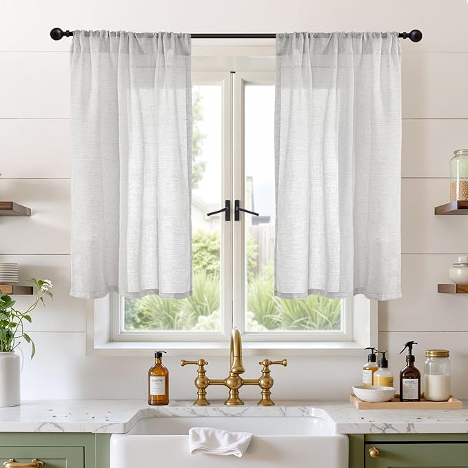 BGment Small Linen Curtains 40 Inch Length by BGment