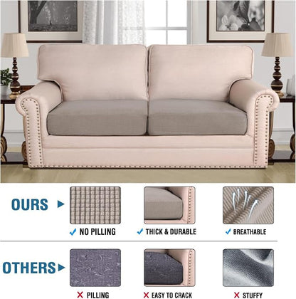 H.VERSAILTEX Super Stretch Individual Seat Sofa Covers Couch Slipcover Sets - Image 2