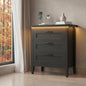 GarveeLife 3 Dresser Drawer for Bedroom, 27.6" Wide Wood Bedside Table for by GarveeLife