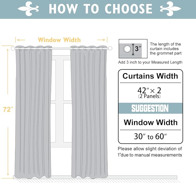 ChrisDowa Blackout Curtains for Bedroom and Living Room 72 Inches Long | 2 - Image 5