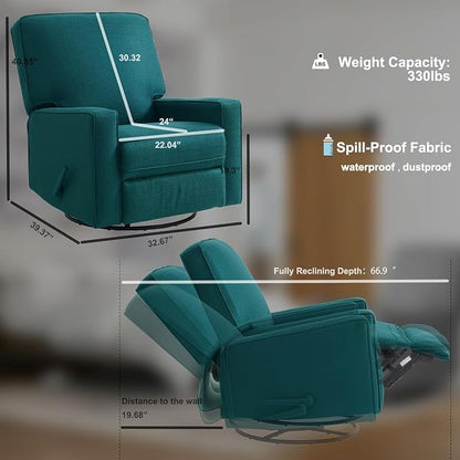 Harkawon Swivel Rocker Recliner Chair, Glider Rocker Recliner, Rocking Chair - Image 2