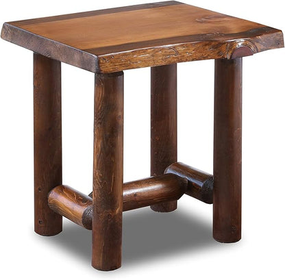 Rustic Log Live Edge End Table – Small Indoor End Table or Night Stand Table by RusticSouthernLogwerks