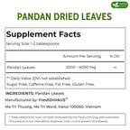 FreshDrinkUS, Premium 2oz Natural Pandan Leaves Dried, 100% Pure Dried Pandan Leaves, Pandan Leaf Tea, No Additives, No Caffeine, Vegan (2 oz Dried Leaves)