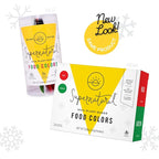 Supernatural Plant-Based Food Coloring - Red & Green Natural Food Dye Powders, Hyper-Concentrated, Vegan, No Artificial Dyes for Holiday Baking (4 Packets)