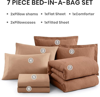 Monbix Super King Comforter Set, Autumn Leaf Cationic Dyeing Bedding Set - Image 7
