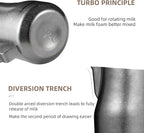MHW-3BOMBER Milk Frothing Pitcher 450ml/15.2oz Milk Frother Cup Espresso Steaming Pitcher Stainless Steel Milk Frother Cup Barista Latte Art Round Spout Milk Jug, Silver spot P6003SS-OS
