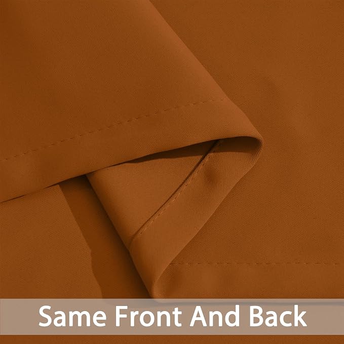 Yakamok Burnt Orange Room Darkening Curtains 84 inch Sliding Door Drapes | 1 - Image 5