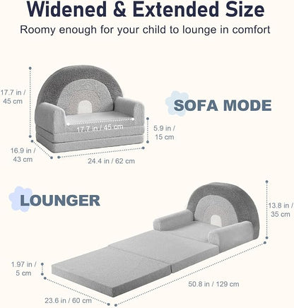 little dove Extra Wide Soft Toddler Couch Fold Out, Comfy Toddler Chair - Image 2