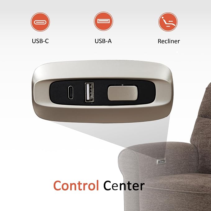 MCombo 64.6" Wall Hugger Power Loveseat Recliner Sofa - Image 7