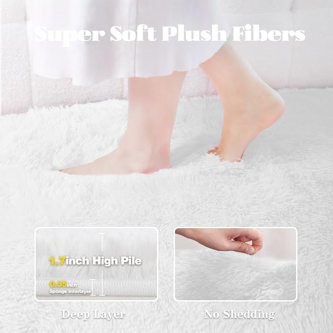 8x10 Area Rugs for Living Room: Fluffy Shag Soft Washable Rug Large Fuzzy Plush - Image 2