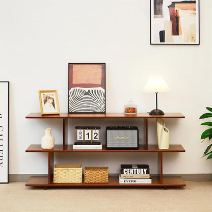 Bamboo TV Stand for TVs up to 55", 3 Tier Accent Entertainment Center - Image 4