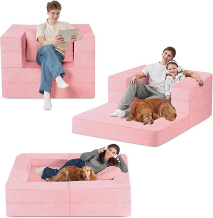 Futon Sofa Bed with Pillow, 3-in-1 Sleeper Sofa Bed with Removable Cover - Image 8