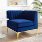 Modway Triumph Channel Tufted Performance Velvet Sectional Sofa Corner Chair by Modway