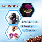 2 Pack Reusable K Cups with 200 Count Natural Disposable Coffee Paper Filters, Compatible with Single Serve Coffee Pods Coffee Maker