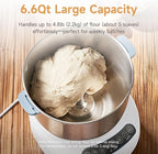 Joydeem Electric Dough Maker with Ferment Function, Microcomputer Timing, Face-up Touch Panel, 6.6Qt, 304 Stainless Steel, JD-HMJ7L