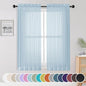Sheer Curtains 63 inch Length 2 Panels Set, Light Weight Soft Solid Fimly Sheer by OWENIE