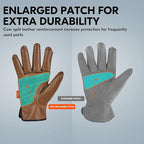 Vgo... 1-Pair Unlined Safety Cow Grain Leather Work Gloves Men, Rigger Gloves, Builder Gloves, Water Resistant, Palm Patched (Size M, Brown, CA9597WP)