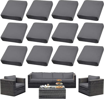 12PCS Patio Cushion Covers, Patio Furniture Couch Seat Slipcovers | Washable by SUKAIKEQA