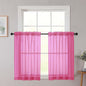 Cafe Curtains 36 Inch Length Tier 2 Pieces, Modern Soft Airy Sheer Kitchen by WelvetBLK