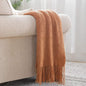 BOURINA Almond Throw Blanket 50 x90 Inches Throw Textured Solid Soft Sofa Throw by BOURINA