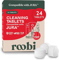 Roobi Compatible Cleaning Tablets for Jura. 24 Jura Cleaning Tablets for Automatic Espresso Coffee Machines. 100% Vegan, Carbon Neutral.