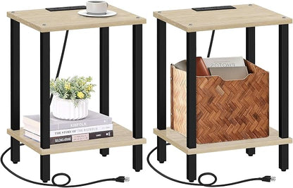 TUTOTAK End Table with Charging Station, Small Side Table with Outlets by ChoosetutotakFurnitureBuildYourCozyHome