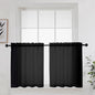 Short Sheer Curtains 24 Inches Long 2 Panels by OWENIE