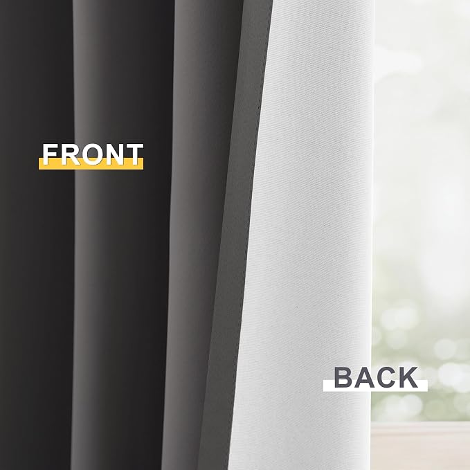 Yakamok Dove Grey 100% Blackout Curtains 84 Inches Long 50" Wide 2 Panel | - Image 6