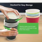 Restaurantware-4 Ounce Disposable Coffee Cups, 500 Ripple Wall Hot Cups For Coffee - Lids Sold Separately, Rolled Rim, Green Paper Insulated Coffee Cups, For Hot Coffee, Tea, And More