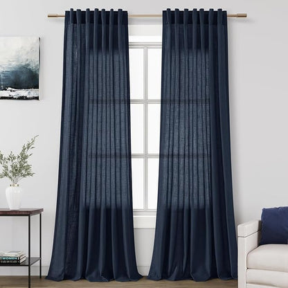 Navy Blue Curtains 80 Inches Length by Nanspring