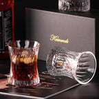 KAMMAK Whiskey Glass 7.75oz Set of 2, Old Fashioned Glass for Scotch, Cocktails, Rum, Shot Glasses Vodka in Bar And Party Gifts for Men, Whisky Lovers, Wedding, Anniversary, Birthday