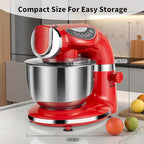 Aifeel Stand Mixer, 8.5QT+ 6QT Two Stainless Steel Bowls Electric Food Mixer, 7 in 1 Multifunctional Kitchen Mixer with Dough Hook, Whisk, Beater, Meat Grinder,Pasta & Cookie Maker-Red