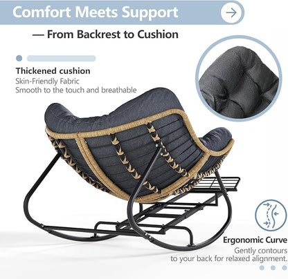 SWITTE Outdoor Papasan Rocking Chair - Image 5